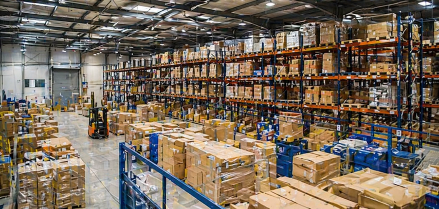 Warehouse interior with racking